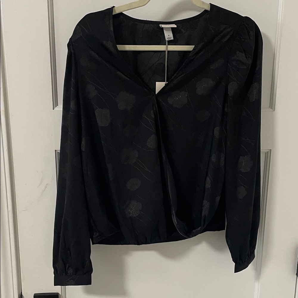 A New Day Black Floral Blouse